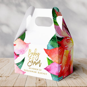 Baby-Dusche  danken tropische Watercolor-Blume Geschenkschachtel