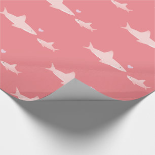 Baby-Dusche des niedliche Haifisch-feste rosa Geschenkpapier