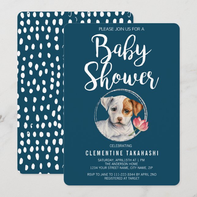 Baby-Dusche Einladung (Vorne/Hinten)