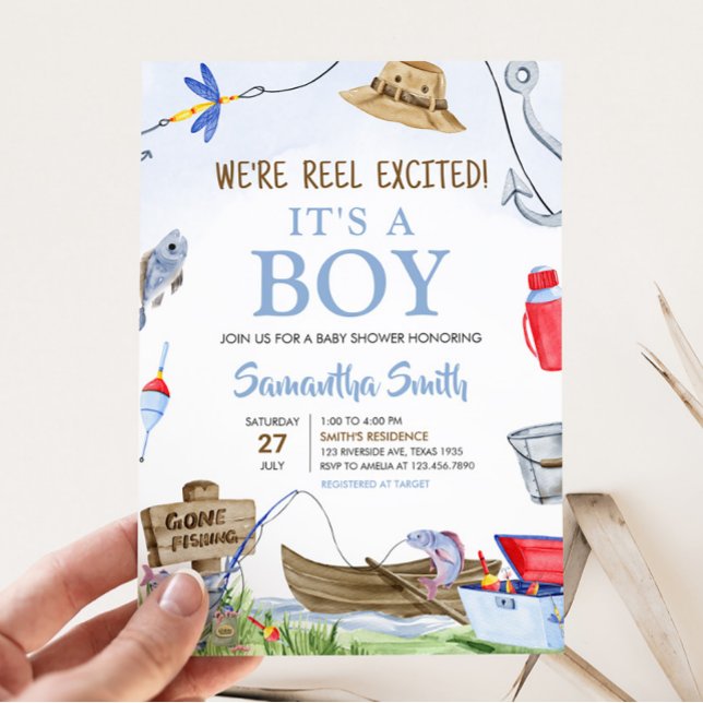 Baby-Dusche Einladung (Little Fisherman Baby Shower Invitation)