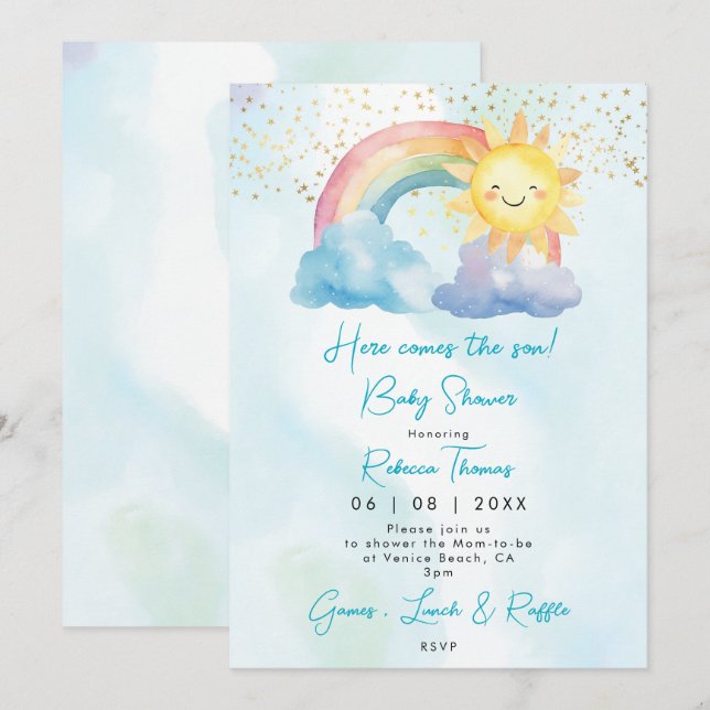 Baby-Dusche Einladung (Vorne/Hinten)