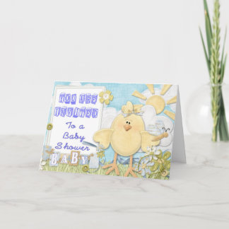 Baby Dusche Einladung Blue Little Chick