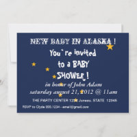 Baby Dusche Einladung mit Fahne von Alaska, USA.A.