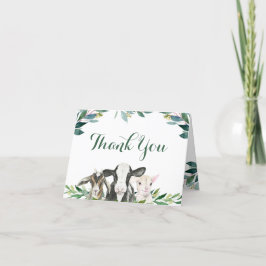 Baby-Dusche "Farm Animal Greenery" Danke Karte