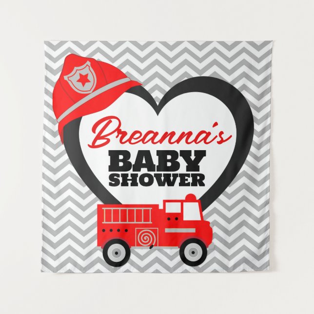 Baby-Dusche für Firerucks Große Background-Tapisse Wandteppich (Vorderseite)