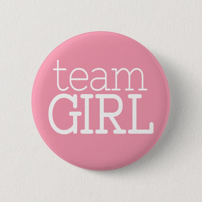 Baby-Dusche für Frauen - Team Pink Girl-Taste Button (Vorderseite)