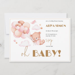 Baby-Dusche für Gold und Pink Einladung