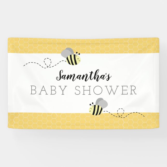 Baby-Dusche für graue Hummeln Banner (Horizontal)