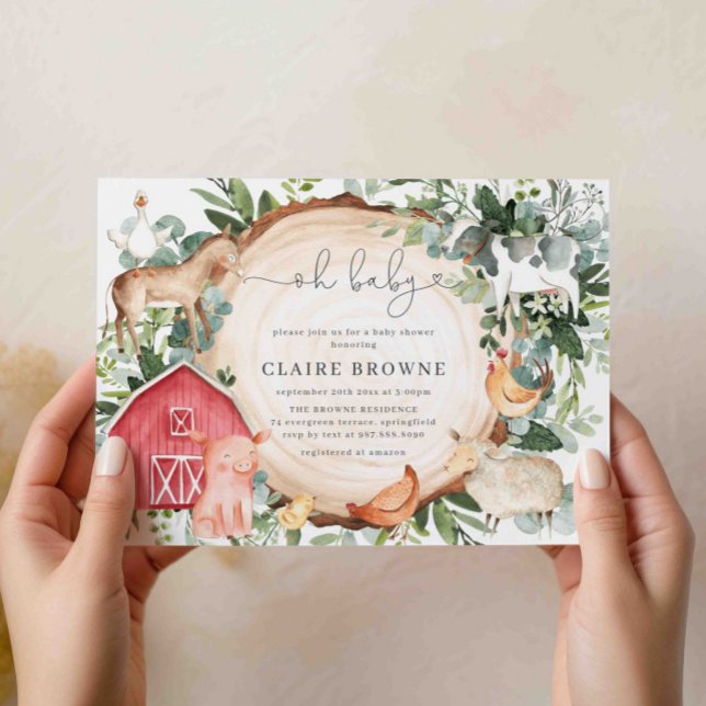 Baby-Dusche für Landtiere Einladung (Von Creator hochgeladen)