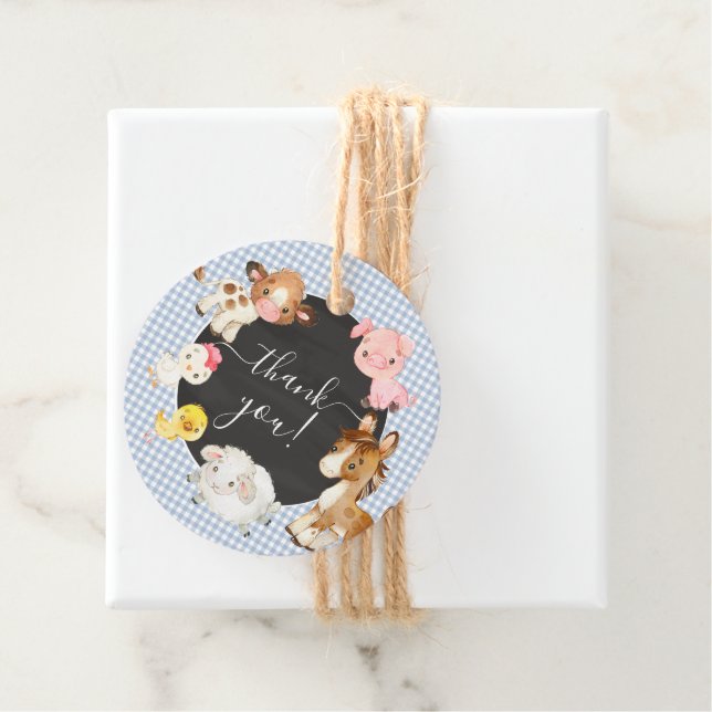 Baby-Dusche für Landtiere Geschenkanhänger (Beispiel)