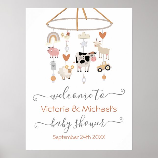 Baby-Dusche für Landtiere Poster (Vorne)