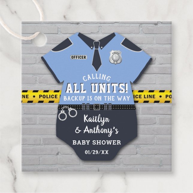 Baby-Dusche für Polizeibeamte Geschenkanhänger (Vorderseite)