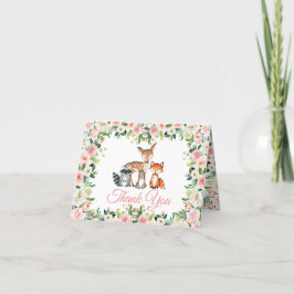 Baby-Dusche für Tiere und Rosa Rose Danke Karte