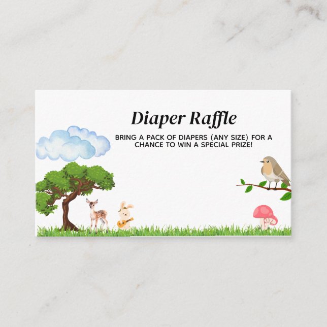 Baby-Dusche für Waldtiere Begleitkarte (Vorderseite)