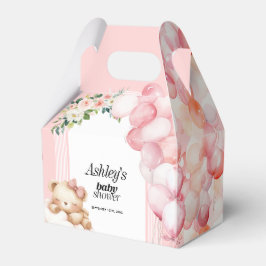 Baby Dusche Gefälligkeitsbox, rosa Bär und Balloon Geschenkschachtel