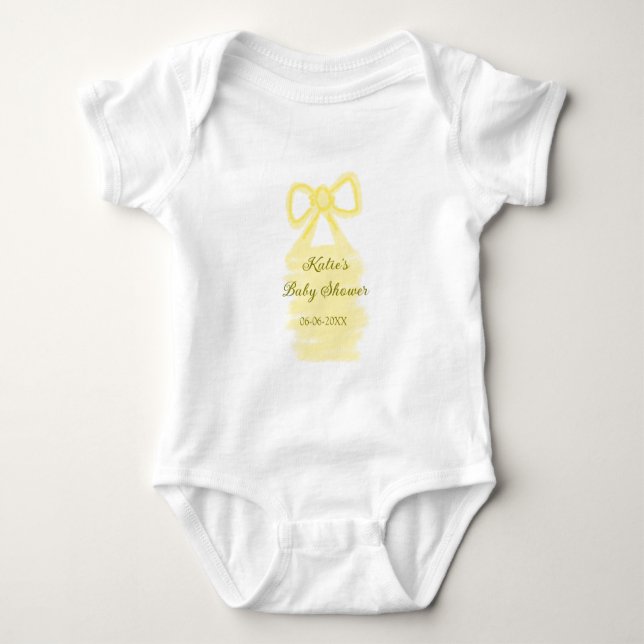 Baby Dusche gelb Bogen Wasserfarbe elegant Baby Strampler (Vorderseite)