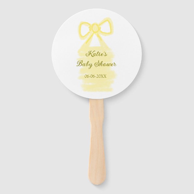 Baby Dusche gelb Bogen Wasserfarbe elegant Fächer (Vorderseite)