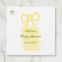 Baby Dusche gelb Bogen Wasserfarbe elegant Geschenkanhänger