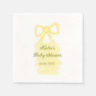 Baby Dusche gelb Bogen Wasserfarbe elegant Serviette