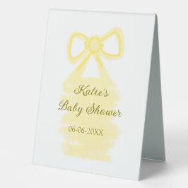 Baby Dusche gelb Bogen Wasserfarbe elegant Tischaufsteller