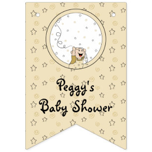 Baby Dusche Gold/Black Stars, Frack Banner