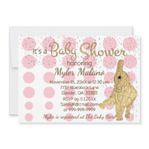 Baby Dusche Gold Pink White Baby Elephant