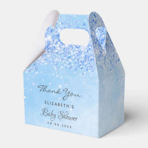Baby Dusche hellblau Glitzer Staubjunge danke Geschenkschachtel