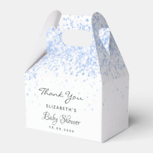 Baby Dusche hellblau Glitzer Staubjunge danke Geschenkschachtel