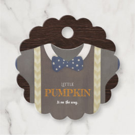 Baby Dusche Herbst blauer Bodysuit Geschenkanhänger