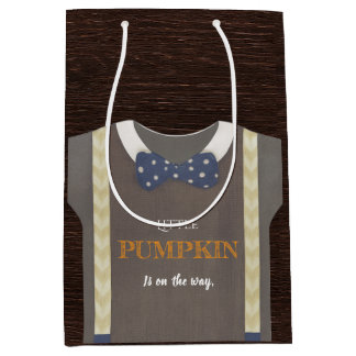 Baby Dusche Herbst blauer Bodysuit Mittlere Geschenktüte
