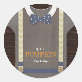 Baby Dusche Herbst blauer Bodysuit Runder Aufkleber