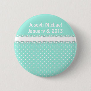 Baby-Dusche in aquamarinem Button
