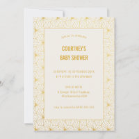 Baby-Dusche in den Farben Gold und White Geometric