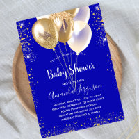 Baby Dusche königsblaue Goldballons Luxus