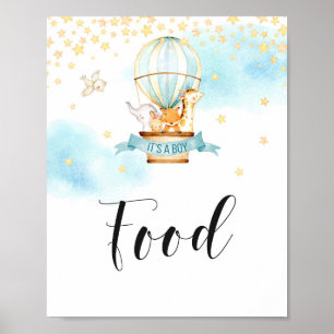 Baby Dusche Lebensmittelschild Heißluftballon Tier Poster