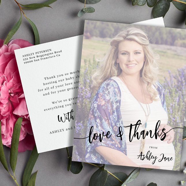 Baby Dusche Liebe und danke Foto danke Postkarte (Von Creator hochgeladen)