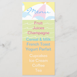 Baby Dusche Menü Beach Ball Menükarte