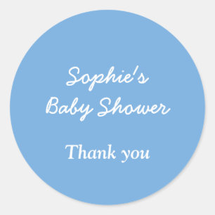 Baby Dusche Minimalistisch Blue Danke Aufkleber