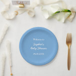 Baby Dusche Minimalistisch Blue Paper Teller<br><div class="desc">Baby Shower Minimalistisch Blue Paper Teller,  leicht zu personalisieren mit der Online-Personalisierung Vorlage vor der Bestellung.</div>