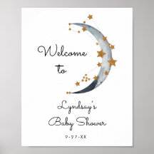 Baby Dusche Moon and Stars Begrüßungszeichen