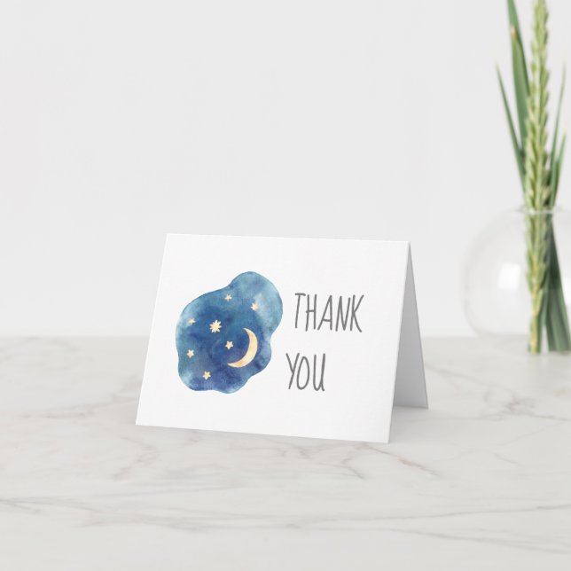 Baby Dusche Moon and Stars Danke Karte (Vorderseite)