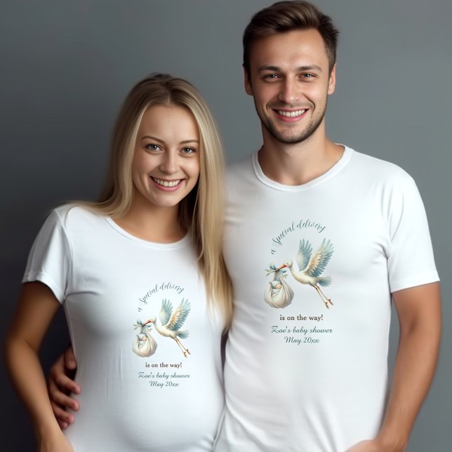 Baby-Dusche Name Blue Stork Mama zu sein T-Shirt (Baby Shower Boy Name Blue Stork Special Delivery T-Shirt)