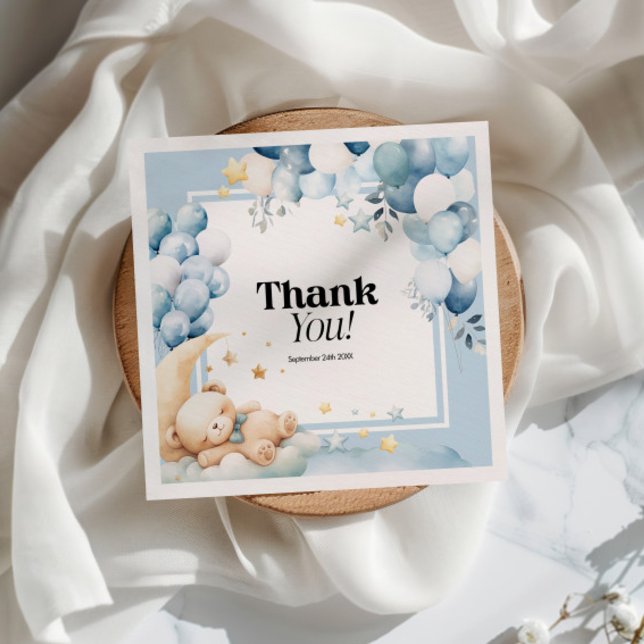 Baby Dusche Napkins Blue Bar Balloons Serviette (Von Creator hochgeladen)