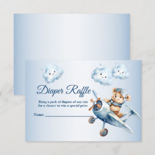 Baby Dusche Niedlich Baby Bear Pilot Blue Airplane Begleitkarte