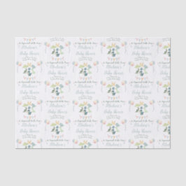 Baby Dusche Niedlich Dinosaur Mama Name Blau Seidenpapier