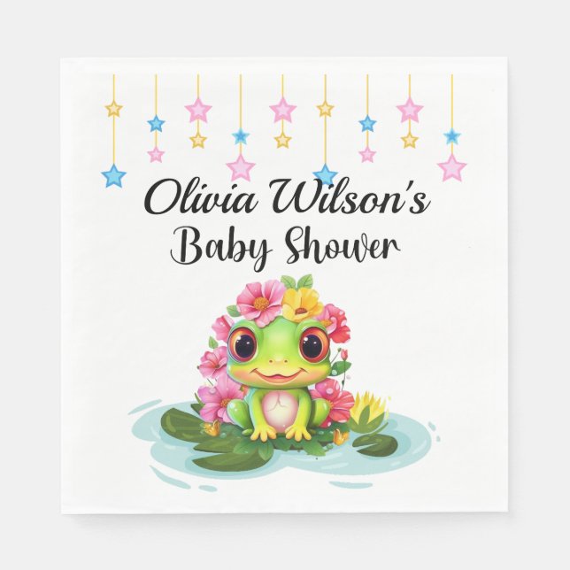 Baby Dusche Party Napkins, Frosch Thema Napkins Serviette (Vorderseite)