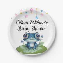 Baby Dusche Party Teller, Frog Theme Teller