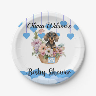 Baby Dusche Party Teller, Puppy Theme Teller
