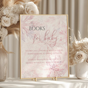 Baby Dusche Pink Snowflake Bücher für Baby Poster