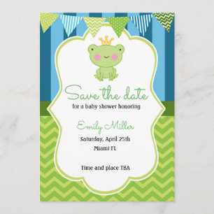 Baby-Dusche Prinz-Frog Save the Date